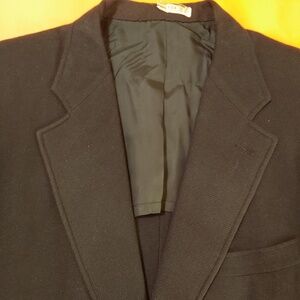 Vintage Cashmere/Wool Classic Navy Blazer